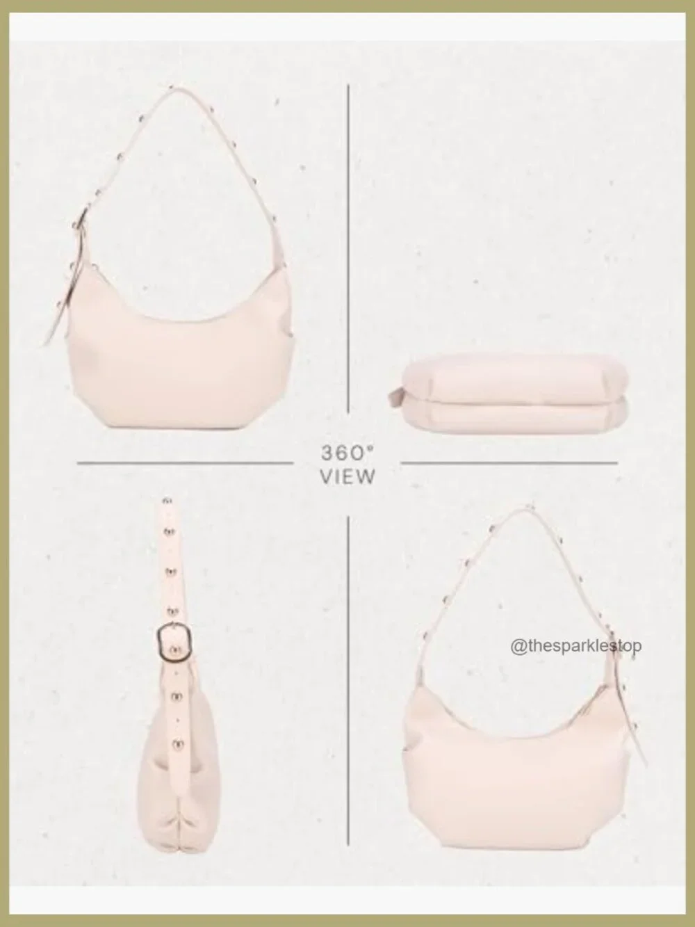 Small Hobo Crescent Shoulder Bag Vegan Leather Underarm Tote Clutch Purse